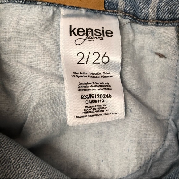 KENSIE JEANS VINTAGE LUXE NWT THE HIGH RISE SHORT SIZE 2/26 STRIPED DENIM - Picture 9 of 16